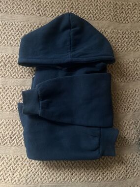 Classic Women's Navy Blue Hooded Sweatshirt